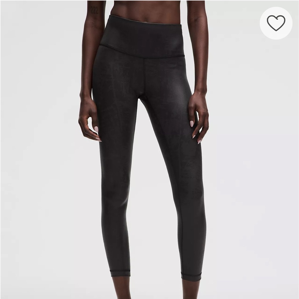 NWT Lululemon Wunder Train HR matte foil black 25”
